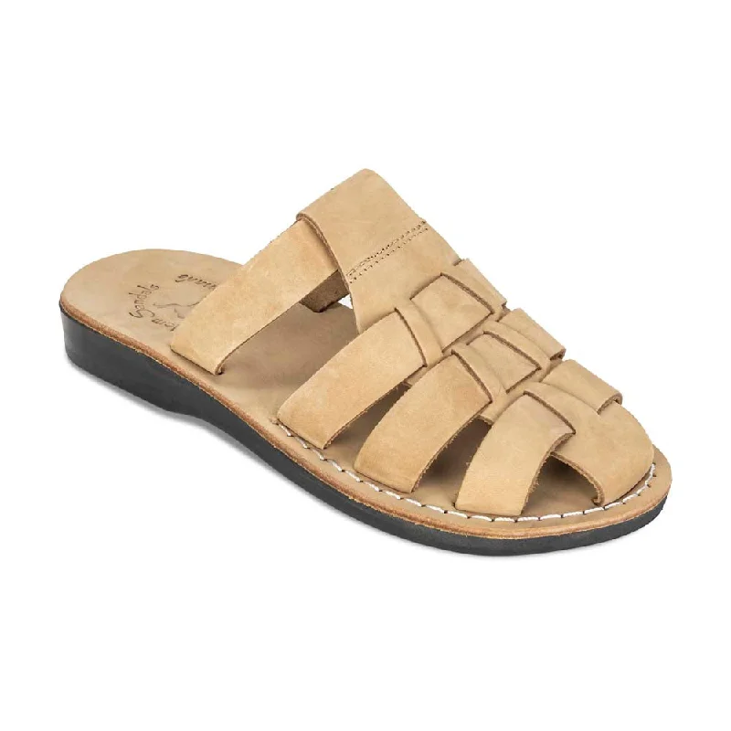 Men's sandals with a buckle closureMen's sandals with a buckle closureMichael Slide - Leather Pacific Slide Sandal | Yellow Nubuck