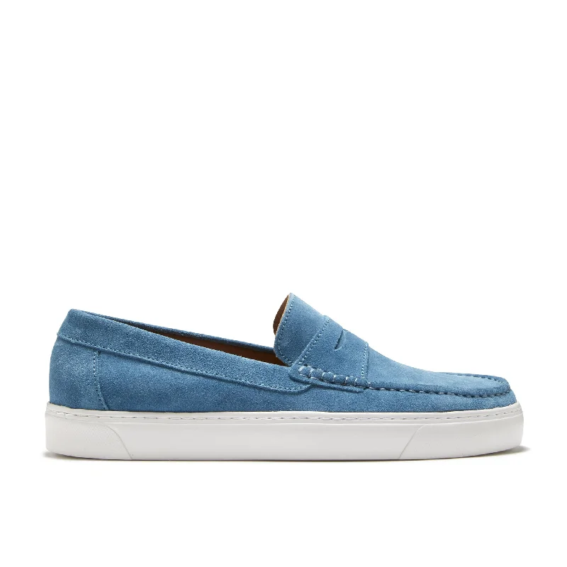 Men's loafers with a leather lining for comfort Slip - on men's loafers for easy wearSlip-on Sneaker Loafers, petrol blue suede