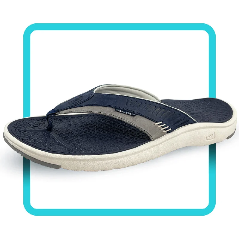 Men's sandals with a padded heelStingray by Skuze Shoes - Grey & Navy