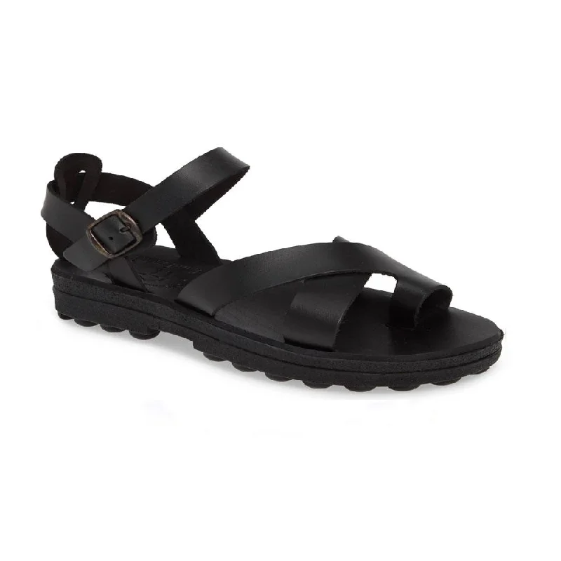 Men's sandals with a toe post designTovah - Molded Crossover Strap Sandal | Black