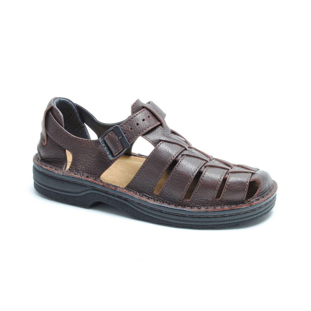 Men's sandals with a toe post designNaot Men's Julius - Soft Brown Leather