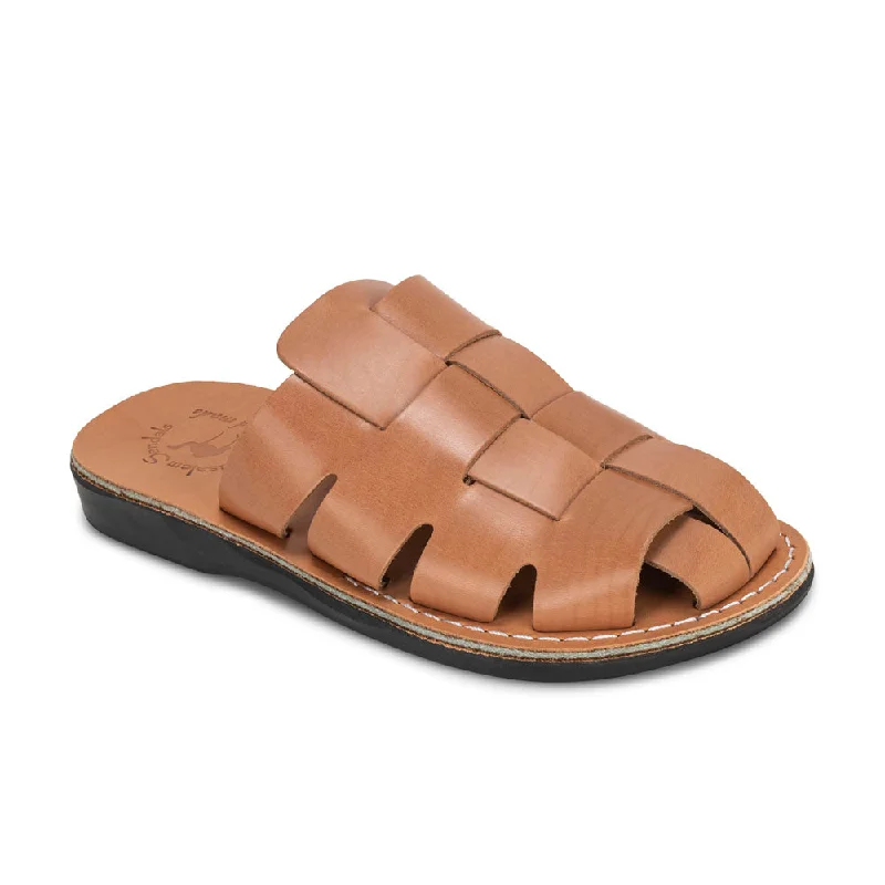 Men's sandals with a contrast stitching detailSailor - Leather Braided Mule Slide | Tan Men's sandals with a contrast stitching detailSailor - Leather Braided Mule Slide | Tan