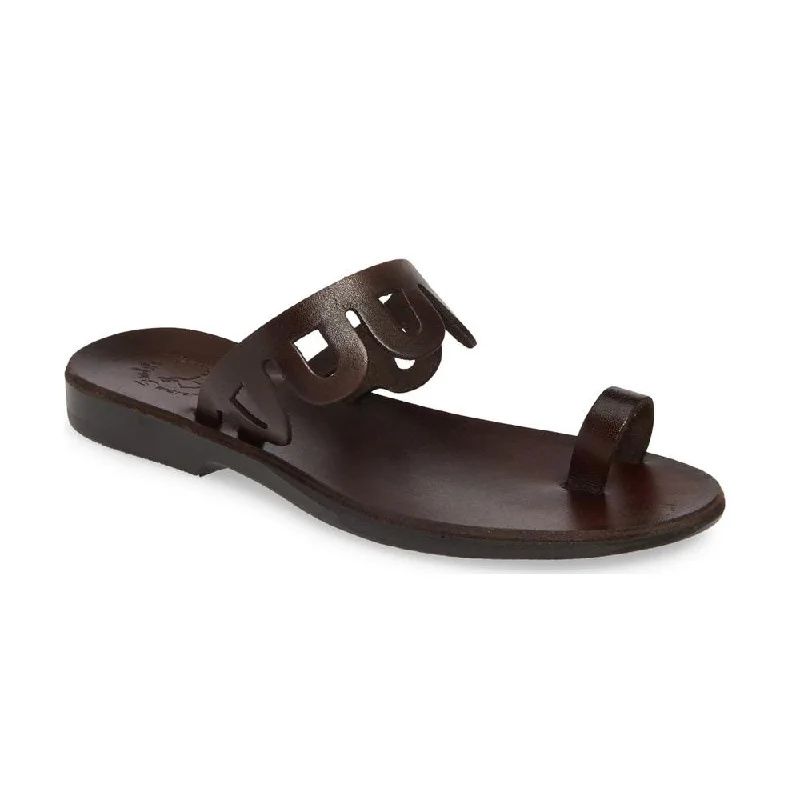 Men's leather sandals with an adjustable strapAja - Leather Flat Sandal | Brown