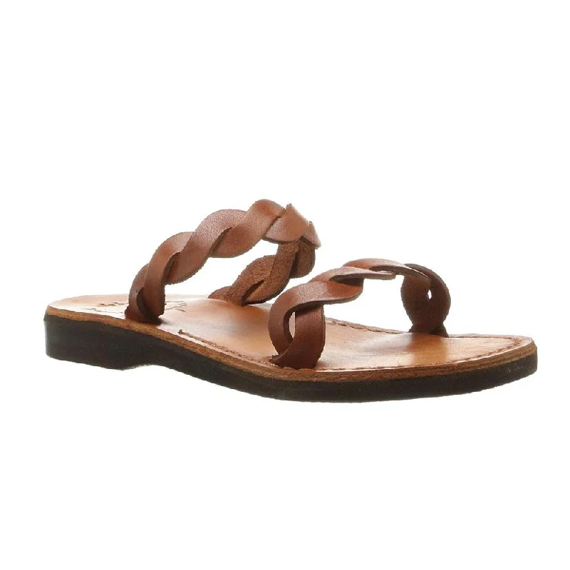 Men's sandals with a rubber sole for tractionJoanna - Leather Braided Strap Sandal | Honey Men's sandals with a rubber sole for tractionJoanna - Leather Braided Strap Sandal | Honey