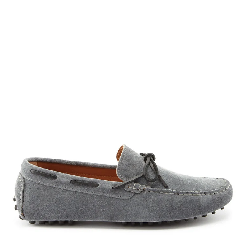 Men's loafers with a low - heeled design Men's loafers with a memory foam insoleLaced Driving Loafers, slate grey suede