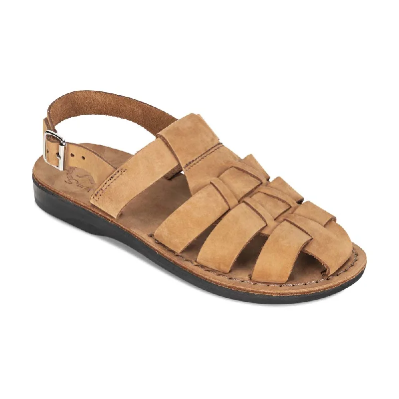 Waterproof men's sandals for water activitiesWaterproof men's sandals for water activitiesMichael - Slingback Leather Fisherman Sandal | Camel Brown Nubuck