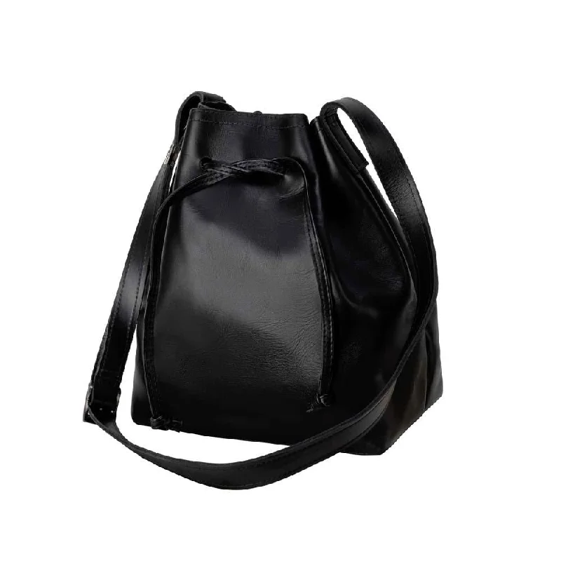 Men's sandals with a stretchy strap for a better fitLeather Bucket Bag | Black