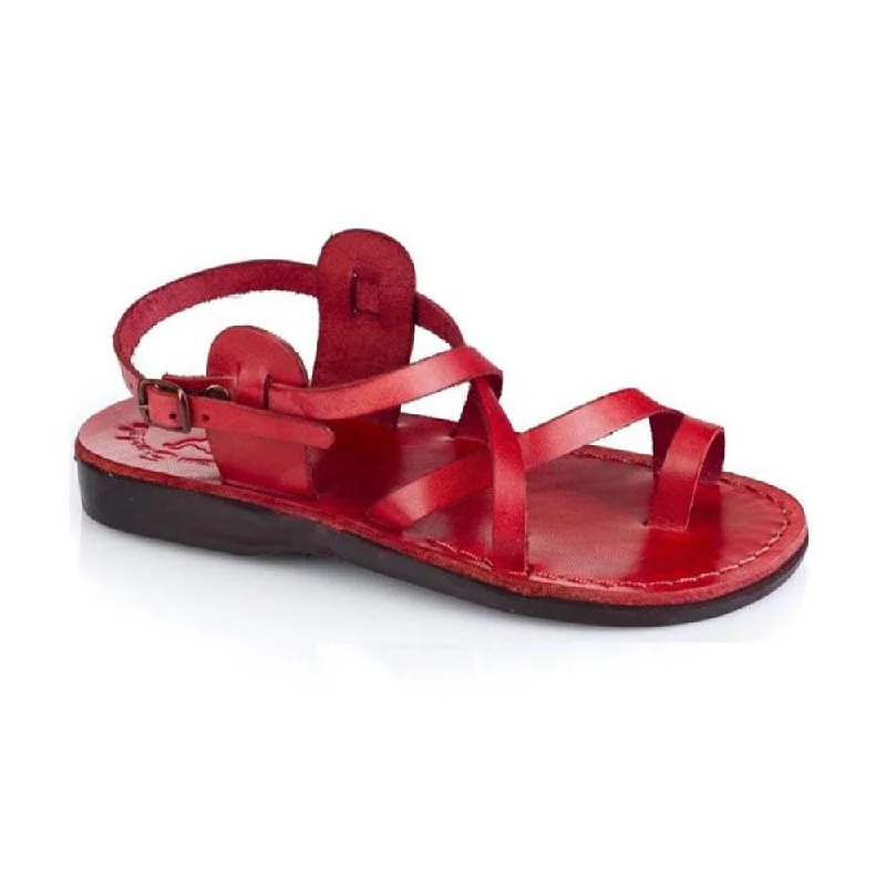 Men's sandals with a leather lining for comfortThe Good Shepherd Buckle - Leather Toe Loop Sandal | Red