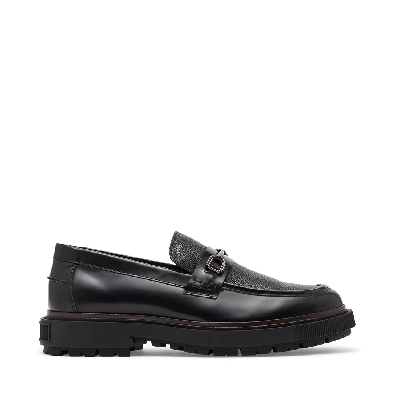 Men's loafers with a low - heeled design Men's loafers in a neutral color like black or brownChainlee Casual Shoe BLACK LEATHER