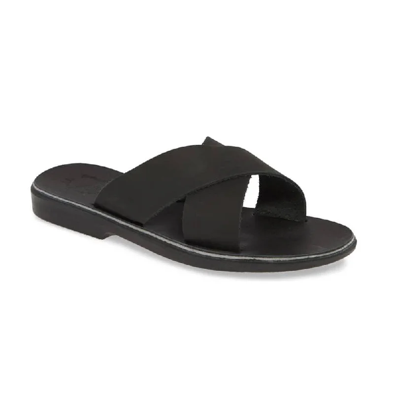 Men's sandals with a flexible sole for easy movementIsla - Suede Leather Slip On Sandal | Black Suede Men's sandals with a flexible sole for easy movementIsla - Suede Leather Slip On Sandal | Black Suede
