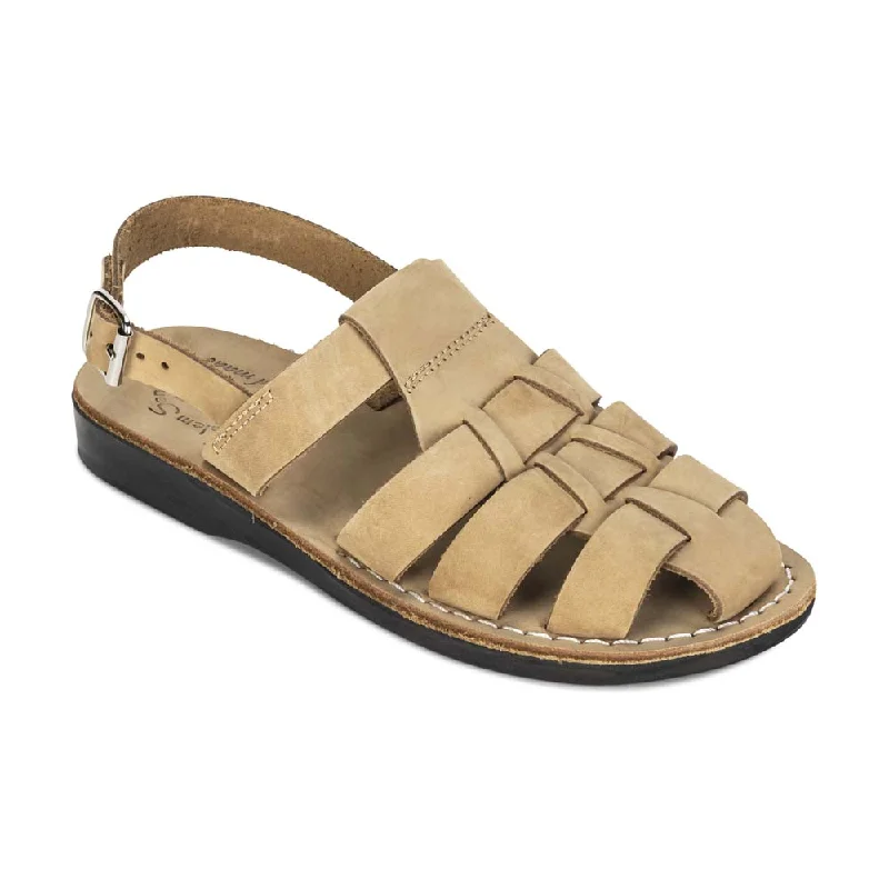 Men's sandals with a contrast stitching detailMen's sandals with a contrast stitching detailMichael - Slingback Leather Fisherman Sandal | Yellow Nubuck