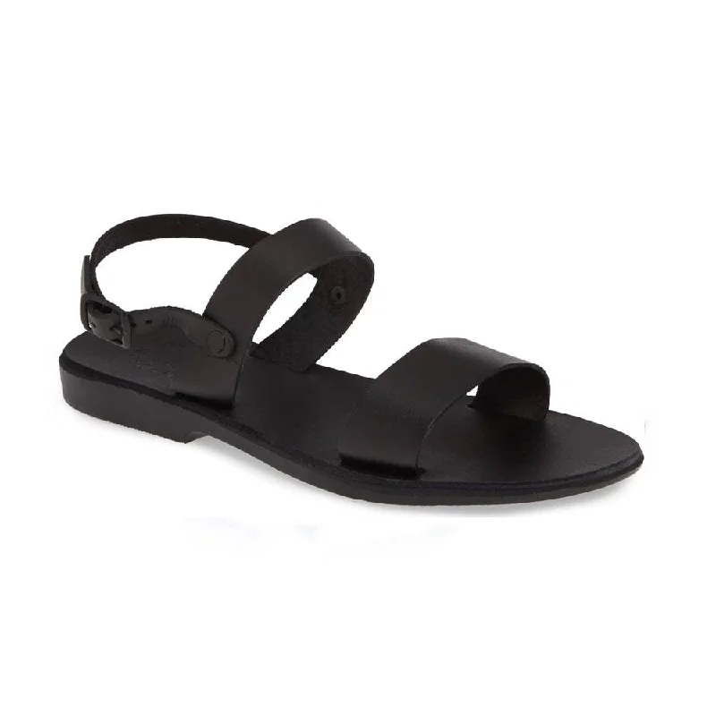 Men's leather sandals with an adjustable strapZiv - Leather Double Strap Sandal | Black Men's leather sandals with an adjustable strapZiv - Leather Double Strap Sandal | Black