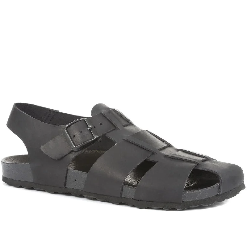 Men's sandals with a wide strap for supportWeymouth Leather Fisherman Sandals - WEYMOUTH / 322 195