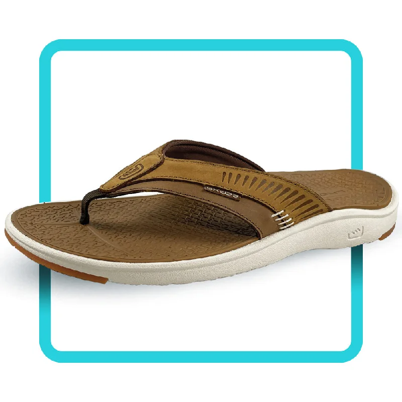 Flip - flop style men's sandals for beach wearStingray by Skuze Shoes - Tan & Brown