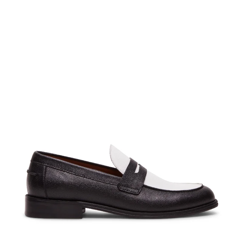 Men's loafers with a moc - toe design Men's loafers with a smooth leather finishLincoln Casual Shoe BLACK/WHTE