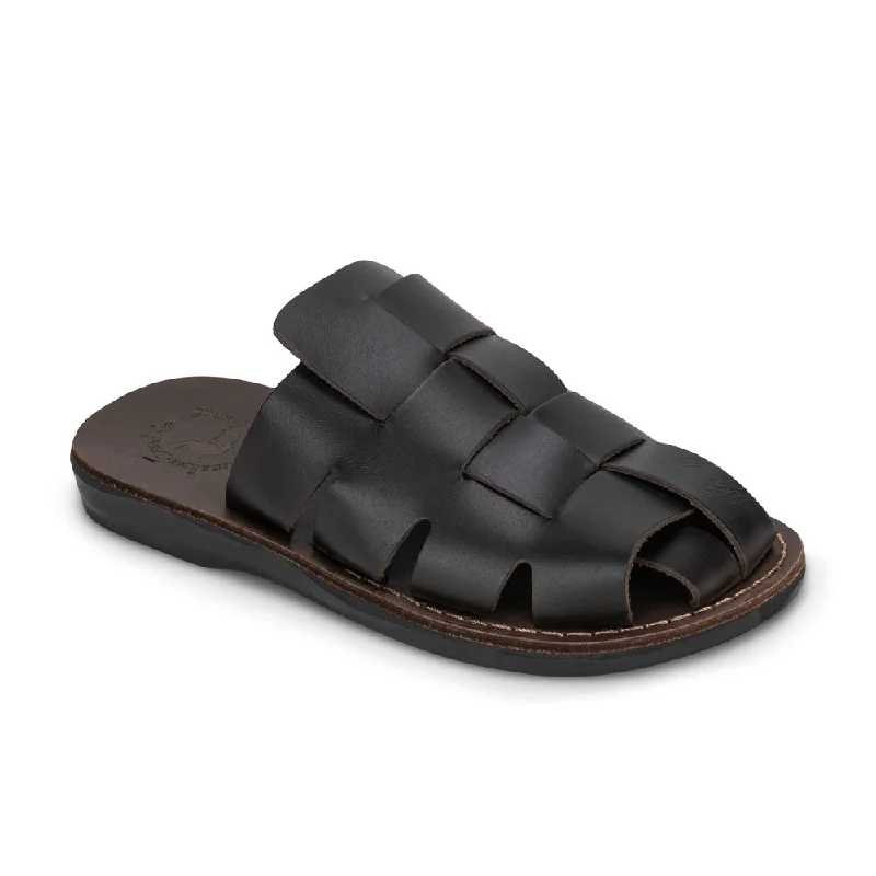 Men's sandals with a toe post designSailor - Leather Braided Mule Slide | Brown