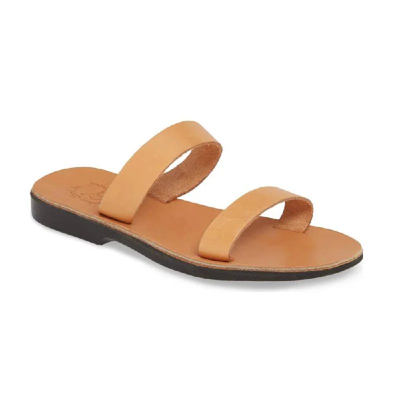 Men's sandals with a toe post designAda - Leather Double Strap Sandal | Tan