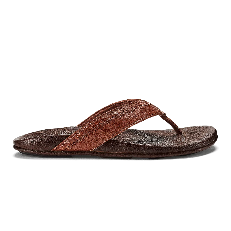 Men's sandals with a flexible sole for easy movementHiapo - Rum / Dark Wood