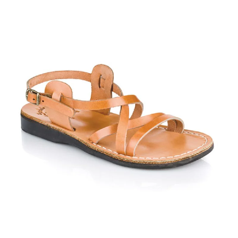 Men's sandals with a wide strap for supportTzippora - Leather Strappy Slingback Sandal | Tan Men's sandals with a wide strap for supportTzippora - Leather Strappy Slingback Sandal | Tan