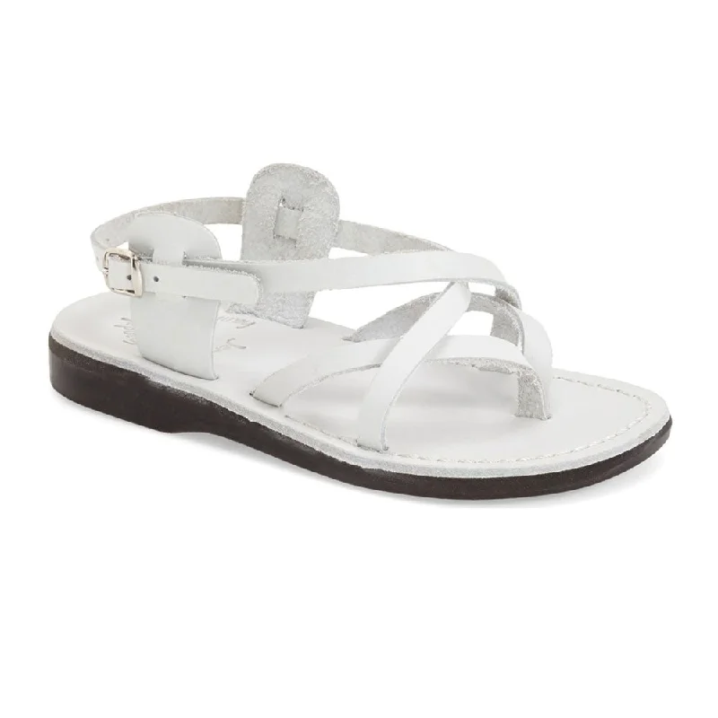 Men's sandals with a durable outer soleTamar Buckle - Leather Flip Flop Sandal | White