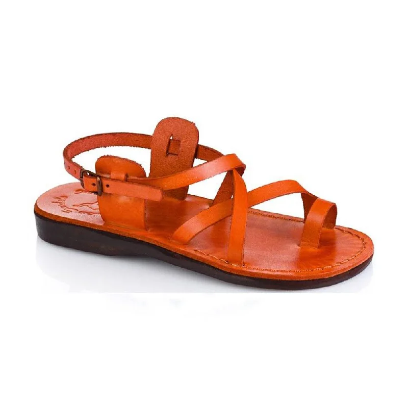 Men's sandals with a pointed toe for a stylish lookThe Good Shepherd Buckle - Leather Toe Loop Sandal | Orange