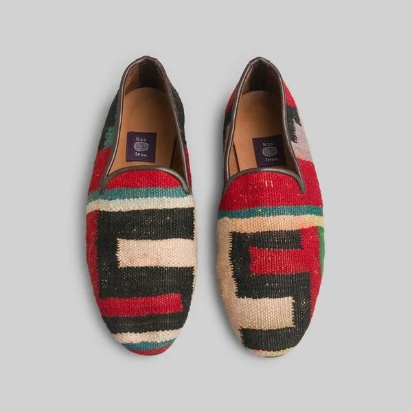Men's leather loafers with a penny slot Men's loafers with a low - heeled designMen's Kilim Loafer Size 7