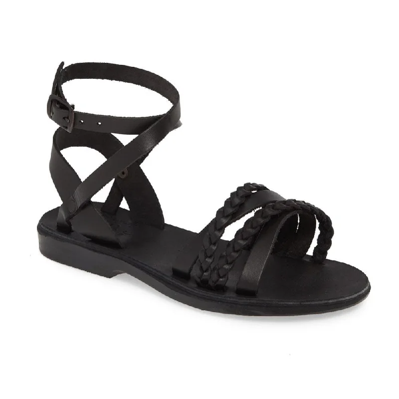 Men's sandals in a neutral color like black or brownAsa - Leather Crossover Sandal | Black Men's sandals in a neutral color like black or brownAsa - Leather Crossover Sandal | Black