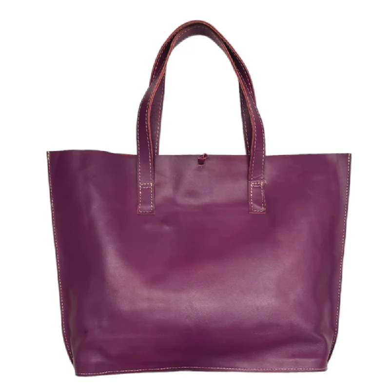 Men's sandals with a perforated leather upper for ventilationHandmade Leather Tote Bag | Violet