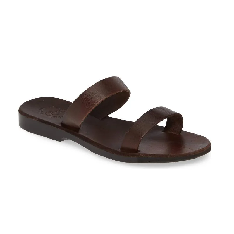 Men's sandals with a rubber sole for tractionAda - Leather Double Strap Sandal | Brown Men's sandals with a rubber sole for tractionAda - Leather Double Strap Sandal | Brown
