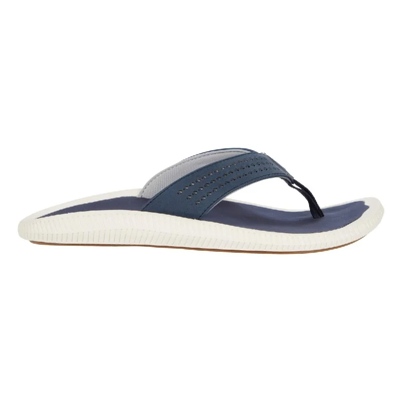 Men's sandals with a perforated leather upper for ventilationOluKai Men's Ulele Blue Depth