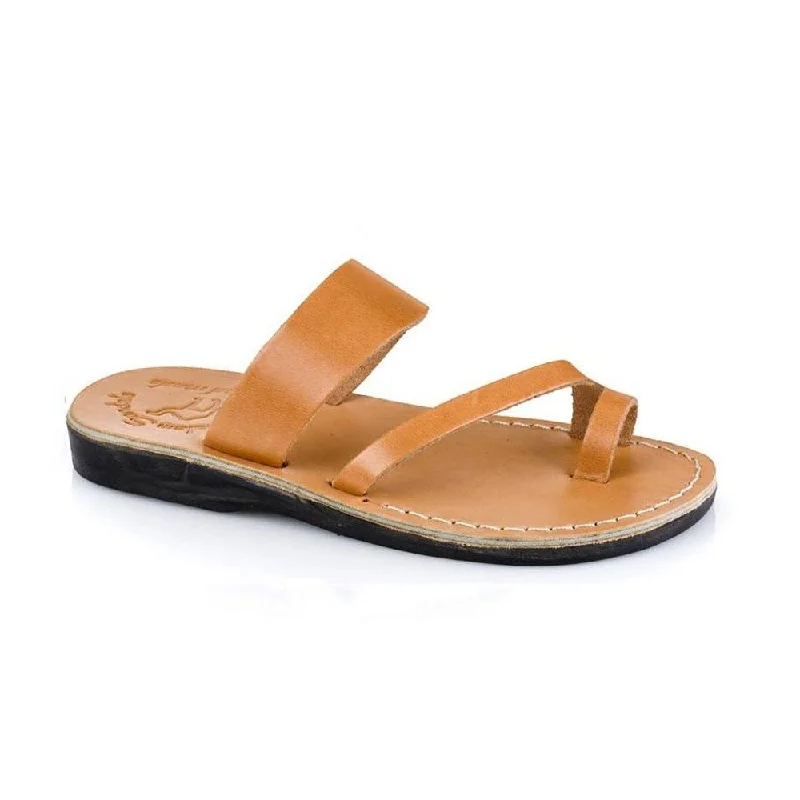 Men's sandals with a leather lining for comfortZohar - Leather Toe Ring Sandal | Tan