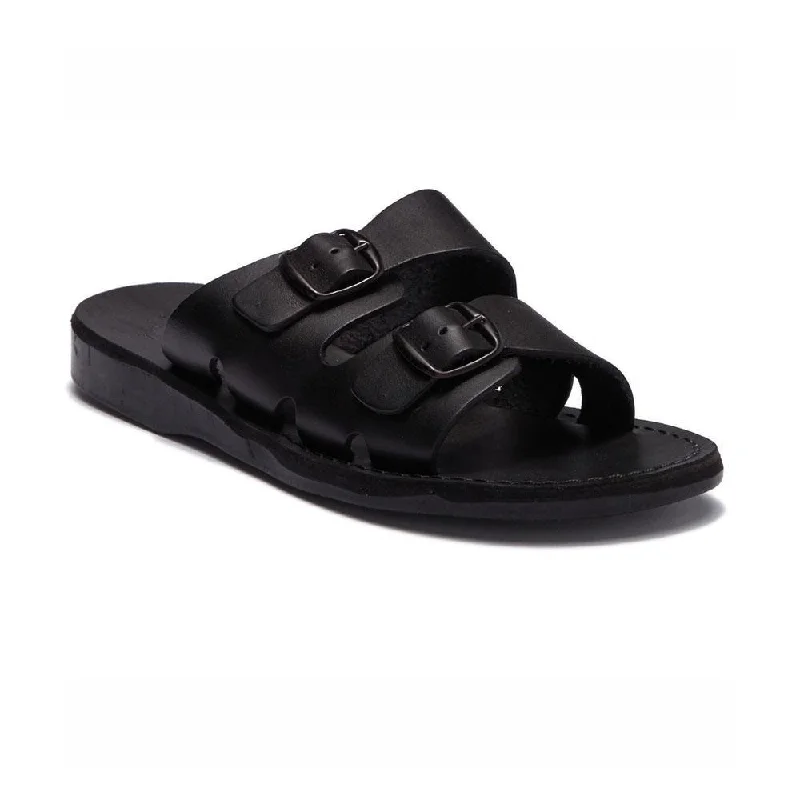 Men's sandals with a buckle closureMen's sandals with a buckle closureBarnabas - Leather Double Buckle Sandal | Black