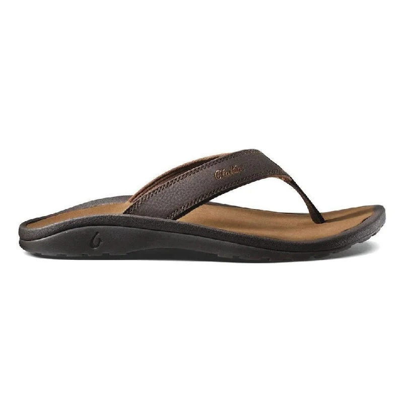 Men's sandals with a padded heelOluKai Men's Ohana Dark Brown/Ray