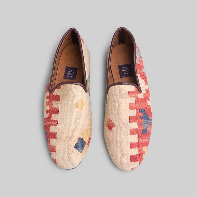 Men's loafers with a perforated leather upper for ventilation Men's loafers with a leather lining for comfortMen's Kilim Loafer Size 12