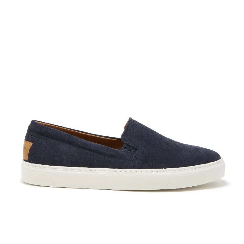 Men's loafers with a pointed toe for a stylish appearance Men's loafers with a contrast stitching detailSlip-on Sneakers, navy blue suede