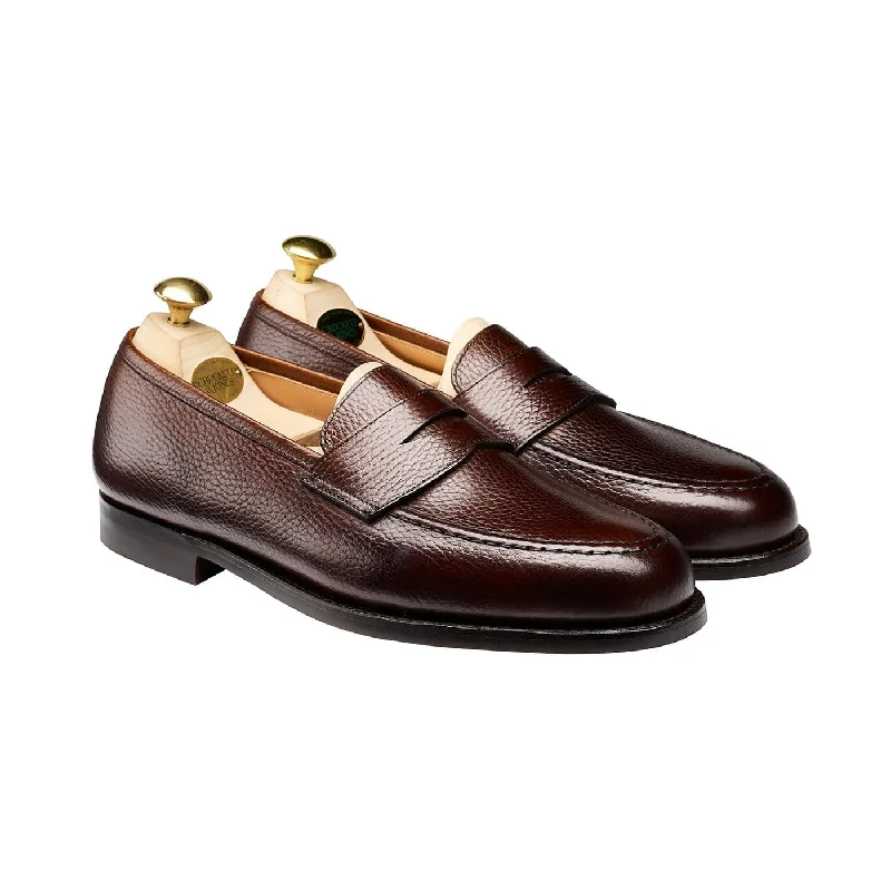 Men's loafers with a smooth leather finish Men's loafers with a rubber sole for durabilityBoston Dark Brown Country Calf Grain