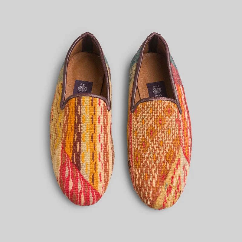Men's leather loafers with a penny slot Men's loafers with a low - heeled designMen's Kilim Loafer Size 7