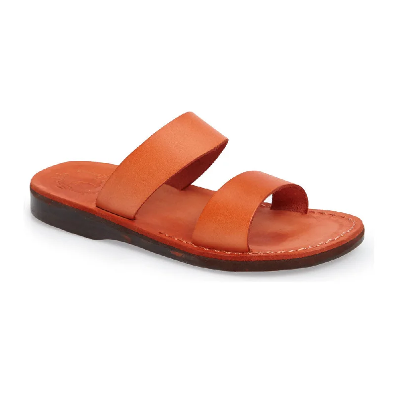 Men's sandals with a flexible sole for easy movementAviv - Leather Wide Strap Sandal | Orange Men's sandals with a flexible sole for easy movementAviv - Leather Wide Strap Sandal | Orange
