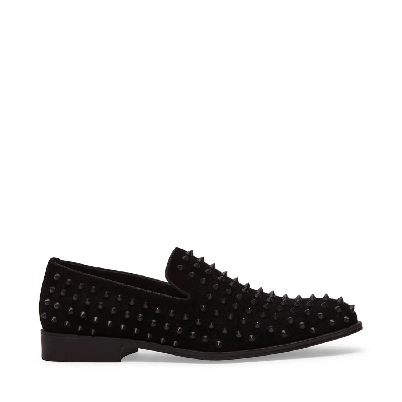 Men's loafers with a perforated leather upper for ventilation Men's loafers with a removable insole for cleaningBentram Casual Shoe BLACK SUEDE