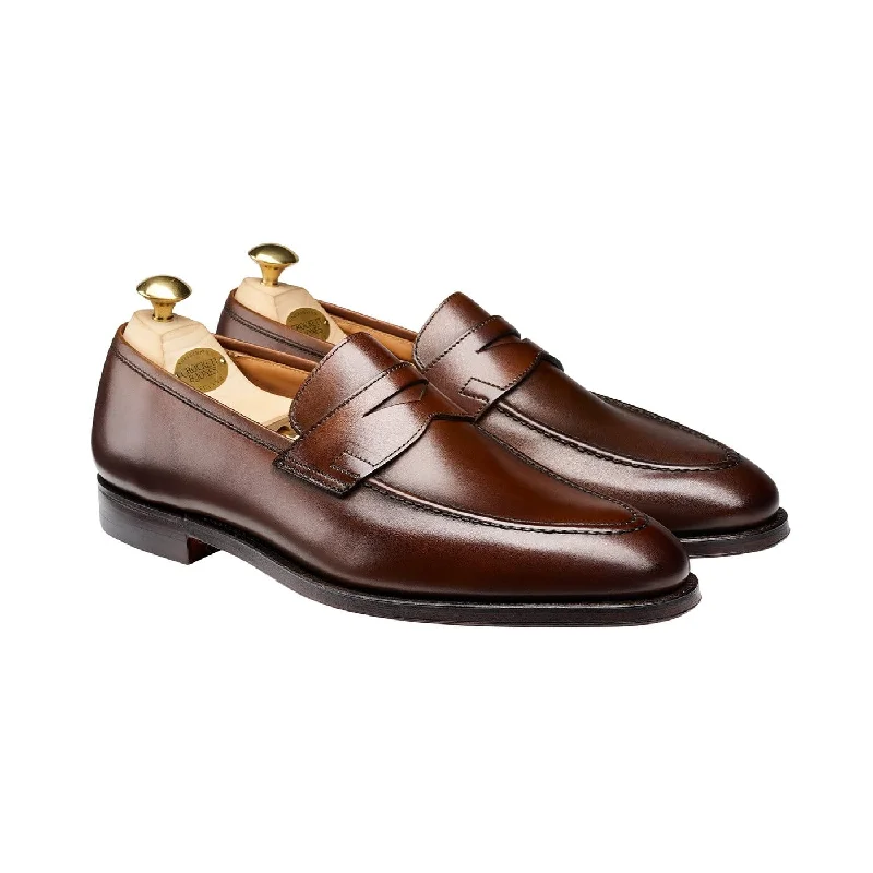 Men's loafers with a leather lining for comfort Men's loafers with a decorative buckleSydney Dark Brown Burnished Calf
