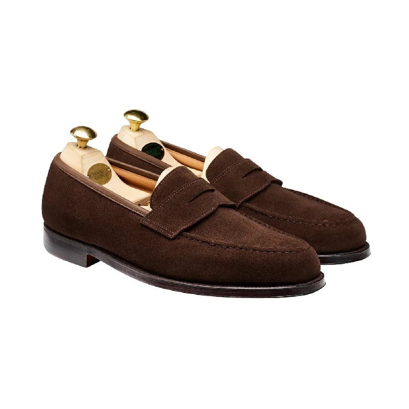 Men's loafers with a pointed toe for a stylish appearance Men's loafers with a contrast stitching detailBoston Dark Brown Suede