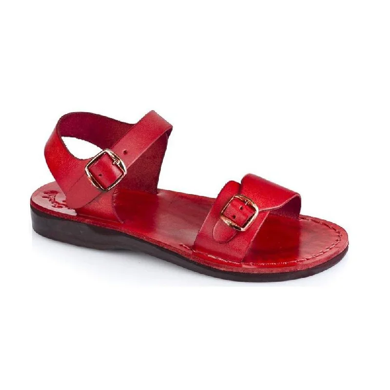 Men's sandals with a contrast stitching detailThe Original - Leather Adjustable Strap Sandal | Red