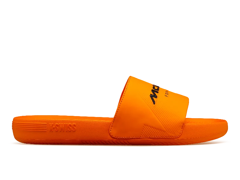 Men's leather sandals with an adjustable strapMen's leather sandals with an adjustable strap08717-860-M | SLIDE SANDAL X MCLAREN F1 TEAM | PAPAYA