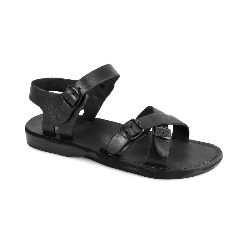 Men's sandals with a rubber sole for tractionMen's sandals with a rubber sole for tractionJames - Leather Adjustable sandal | Black