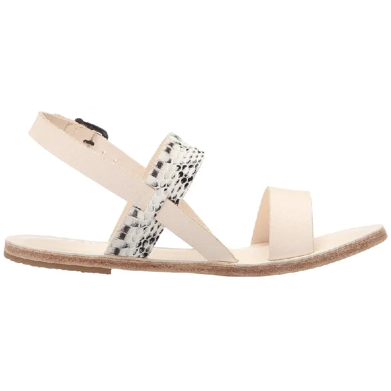 Men's leather sandals with an adjustable strapAbbot Kinney Blvd - Leather Snake Skin Sandal | Natural