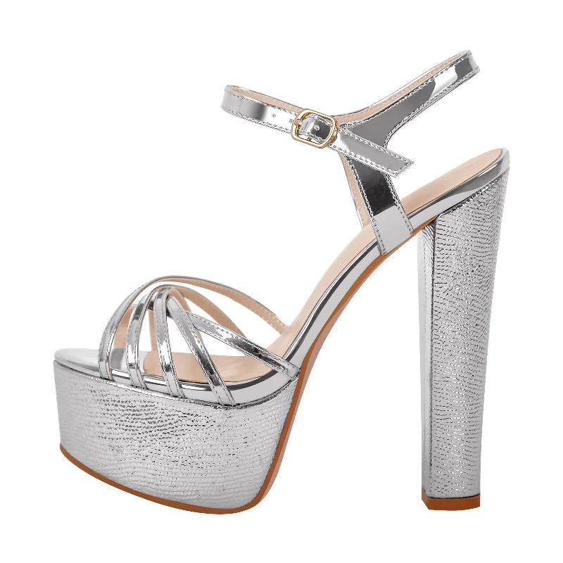 Men's sandals in a neutral color like black or brown Men's sandals in a neutral color like black or brown Buckle Strap Platform Chunky High Heels Sandals