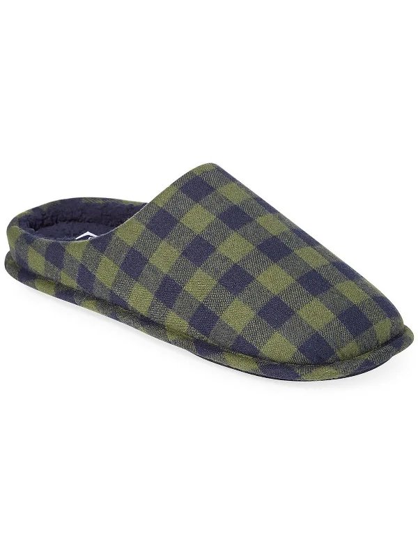 Men's slippers with a soft, flexible sole Mens Flannel Comfort Slide Slippers