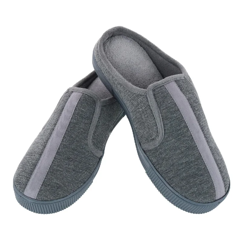 Men's plush slippers with a faux fur lining Men's Textured Knit Kai Hoodback Slipper