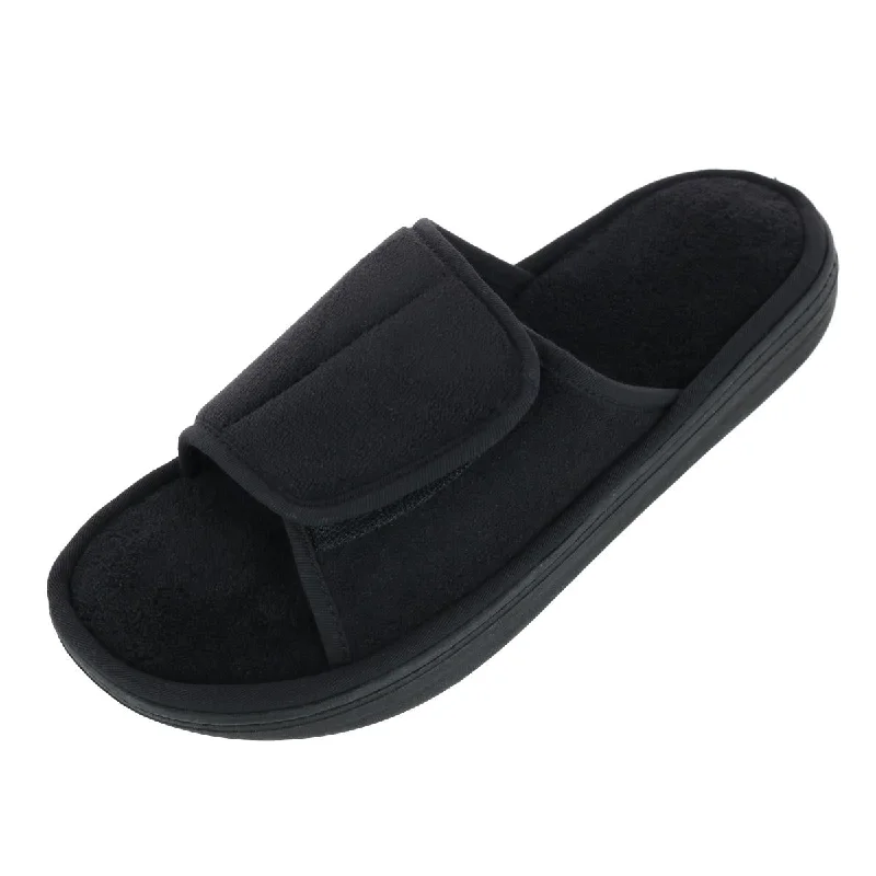 Men's slippers with a decorative pom - pom or tassel Men's Microterry Trevor Adjustable Slide Slipper