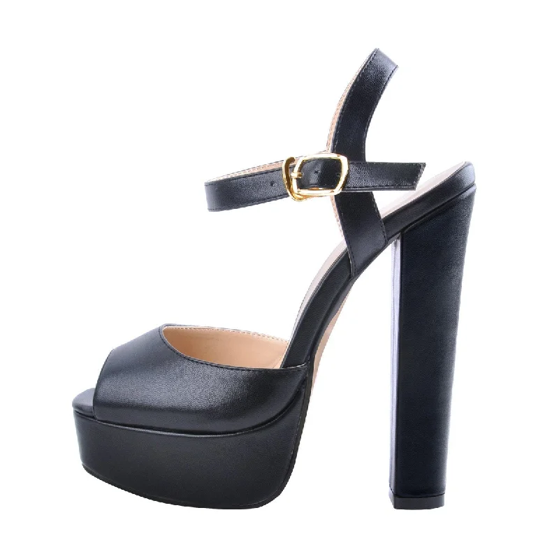 Waterproof men's sandals for water activities Waterproof men's sandals for water activities Peep Toe Platform Black Chunky High Heel Sandals